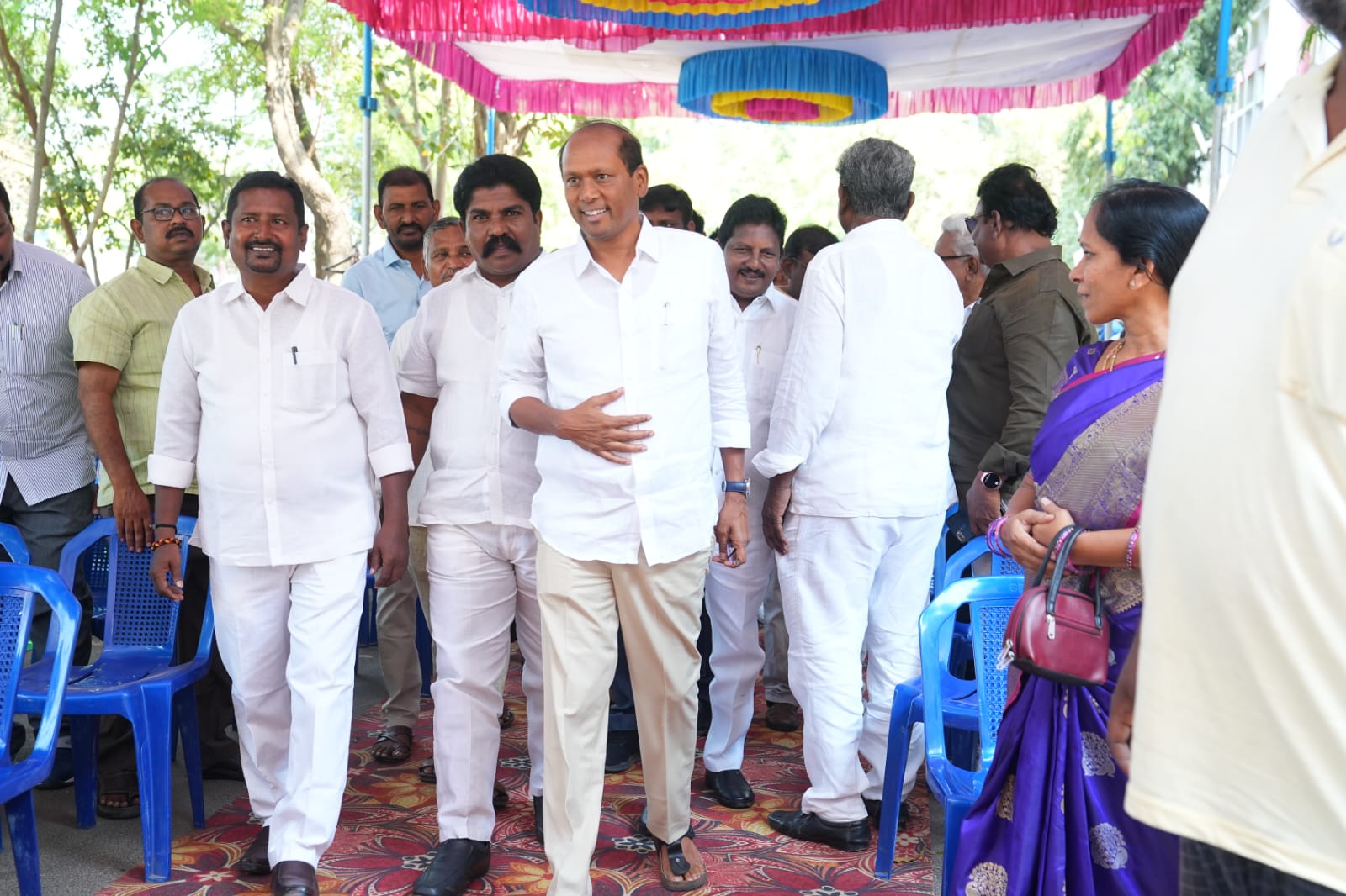 Members at the Ambedkar statue programme