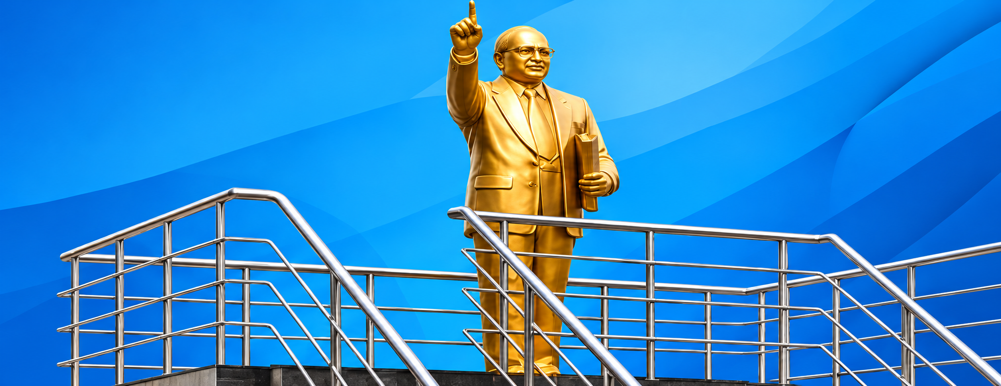 Golden statue of Dr. B. R. Ambedkar